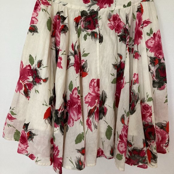90's Rose Pattern Full Mini Skirt Size M Forever 21 - Picture 2 of 3